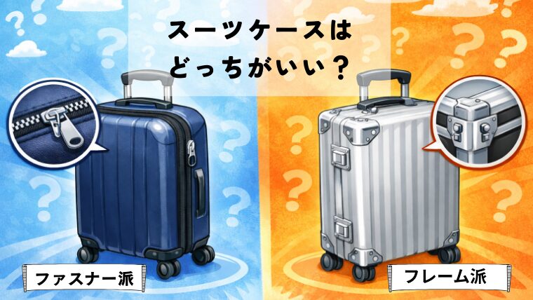 スーツケースはファスナーかフレームかどっち？