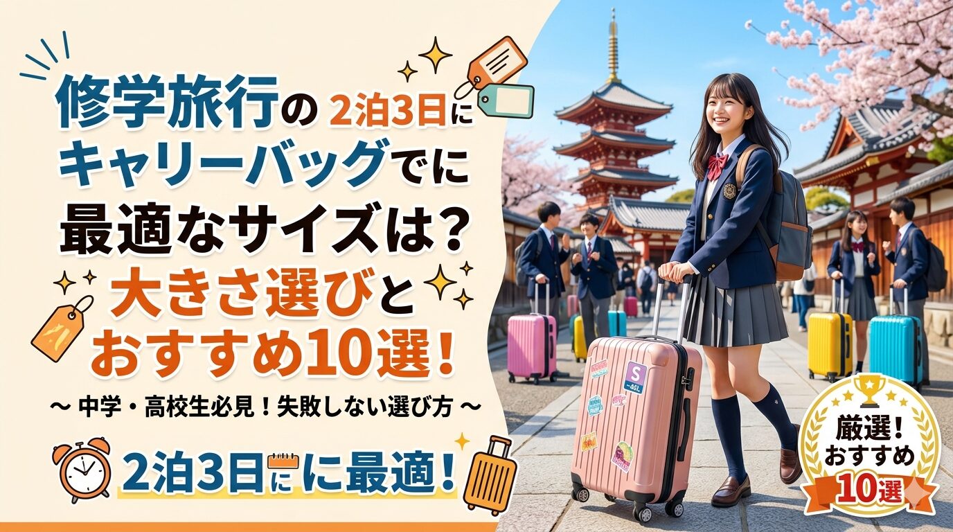 修学旅行のキャリーバッグで2泊3日に最適なサイズは？大きさ選びとおすすすめ10選！