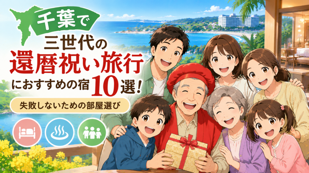千葉 還暦祝い旅行 3世代